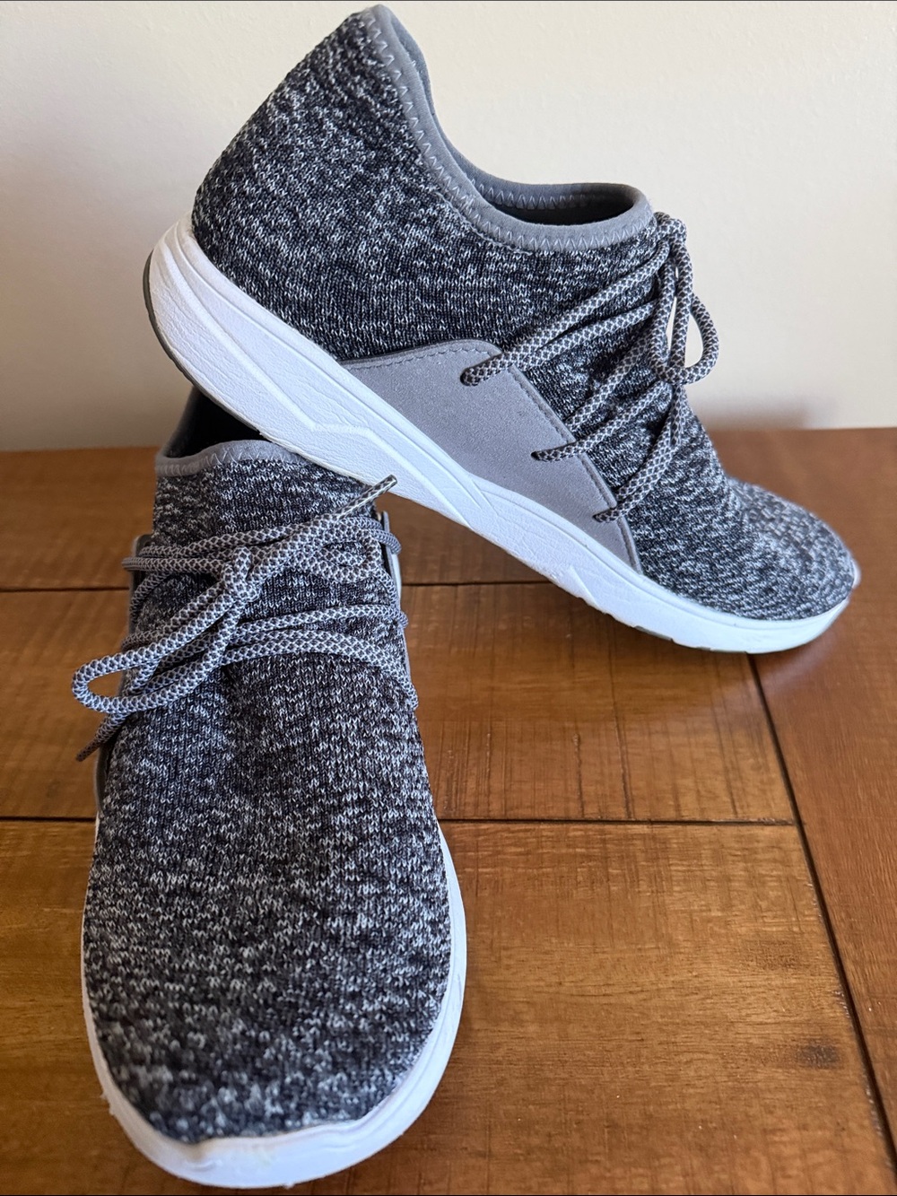 Vessi Women's Knit Athletic Sneakers - Gray & White - Picture 6 of 8